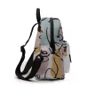 Trendy mini backpack - abstract line face printedBackpacks