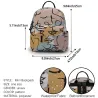 Trendy mini backpack - abstract line face printedBackpacks