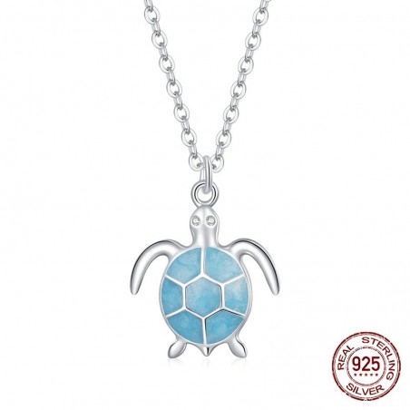 Elegant necklace with blue turtle - 925 sterling silverNecklaces