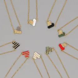 Elegant necklace with a colorful beaded heartNecklaces