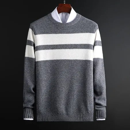Classic knitted sweater with stripes - cashmere / cottonHoodies & Sweatshirt