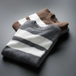 Classic knitted sweater with stripes - cashmere / cottonHoodies & Sweatshirt