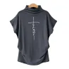 Short sleeve t-shirt - classic top - Faith Cross printedBlouses & shirts