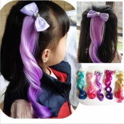 Bowknot with fake hair - colourful wig - hair clip