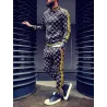 Fashionable sports tracksuit - sweatshirt with a zipper / long pants - slim fit - 3D printingPants