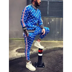 Fashionable sports tracksuit - sweatshirt with a zipper / long pants - slim fit - 3D printingPants