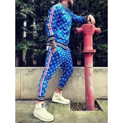 Fashionable sports tracksuit - sweatshirt with a zipper / long pants - slim fit - 3D printingPants