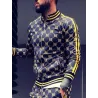 Fashionable sports tracksuit - sweatshirt with a zipper / long pants - slim fit - 3D printingPants