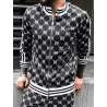 Fashionable sports tracksuit - sweatshirt with a zipper / long pants - slim fit - 3D printingPants