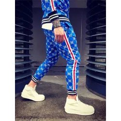 Fashionable sports tracksuit - sweatshirt with a zipper / long pants - slim fit - 3D printingPants
