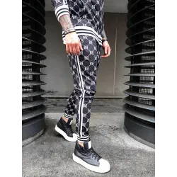 Fashionable sports tracksuit - sweatshirt with a zipper / long pants - slim fit - 3D printingPants