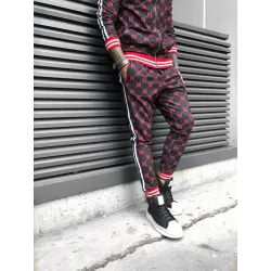 Fashionable sports tracksuit - sweatshirt with a zipper / long pants - slim fit - 3D printingPants