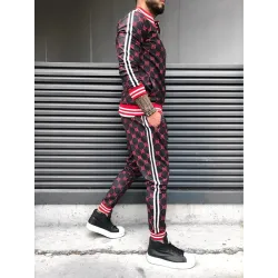 Fashionable sports tracksuit - sweatshirt with a zipper / long pants - slim fit - 3D printingPants