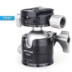 PB40 - tripod ball head - double panoramic - low profile - 360 degree rotatable - for DSLR camerasTripod