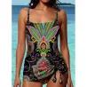 Vintage one piece swimming suit - with long tie-up topBeachwear