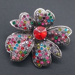 Brooch with crystal narcissus - multicolor rhinestonesBrooches
