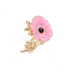 Small enamel flower with crystals - vintage broochBrooches