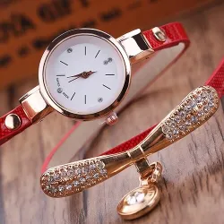 Fashionable multi-layer bracelet with a watch / crystalsBracelets