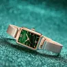 Elegant watch / with bracelet - with a green stone - stainless steel / leatherBracelets
