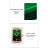 Elegant watch / with bracelet - with a green stone - stainless steel / leatherBracelets