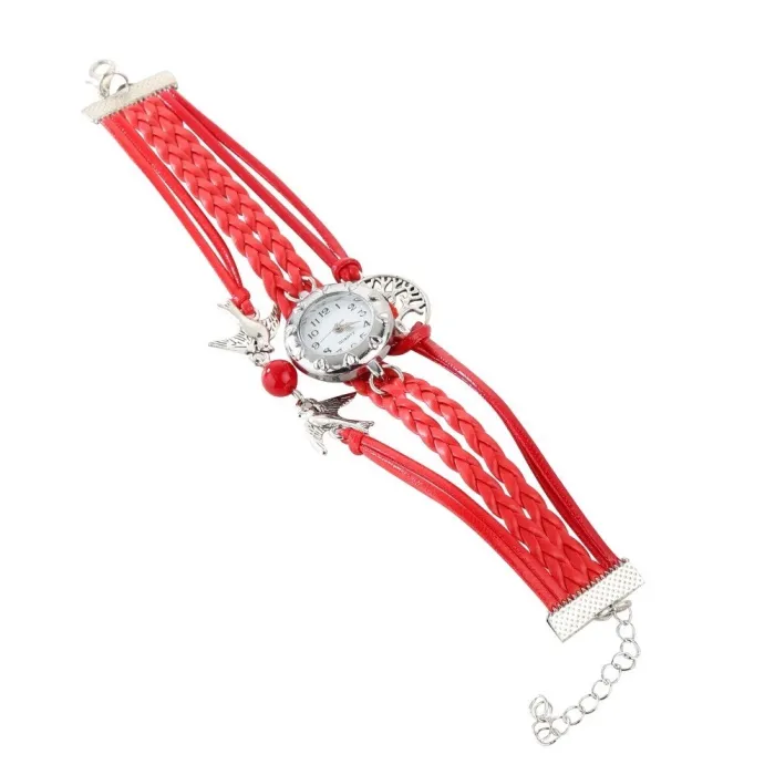 Retro multilayer bracelet with a watch - birds / tree of lifeBracelets