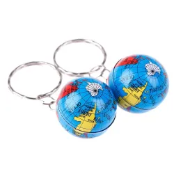 Trendy keychain with world map globeKeyrings