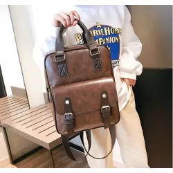 Vintage leather backpack - with anti theft zippers / buckles - waterproofBackpacks