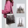 Fashionable leather backpack - shoulder bag - snakeskin patternBackpacks