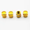 Universal car wheel valves - aluminum caps - hexagonal - 4 piecesWheel parts