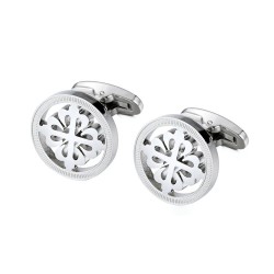 Elegant silver round cufflinks - crusaders - stainless steelCufflinks