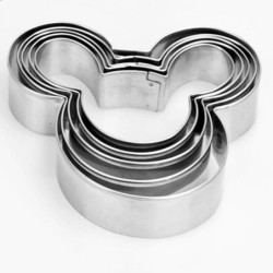 Cookie cutter mold - Mickey shaped - stainless steel - 5 piecesBakeware