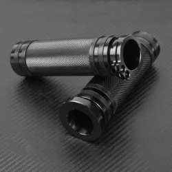 Motorcycle black handlebar grips - aluminum - for Harley VRSC XL XR Dyna Softail / 96-07 Touring - 25mmHand Grips & End