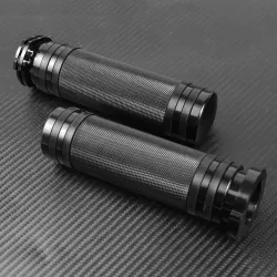 Motorcycle black handlebar grips - aluminum - for Harley VRSC XL XR Dyna Softail / 96-07 Touring - 25mmHand Grips & End