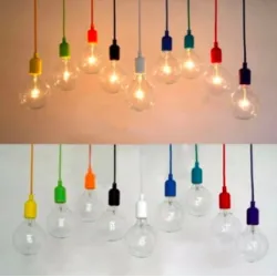 E27 - ceiling lamp holder - socket - silicone rope - 90cmLighting fittings