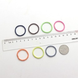 Elastic hair bands - colorful nylon - 50 pieces