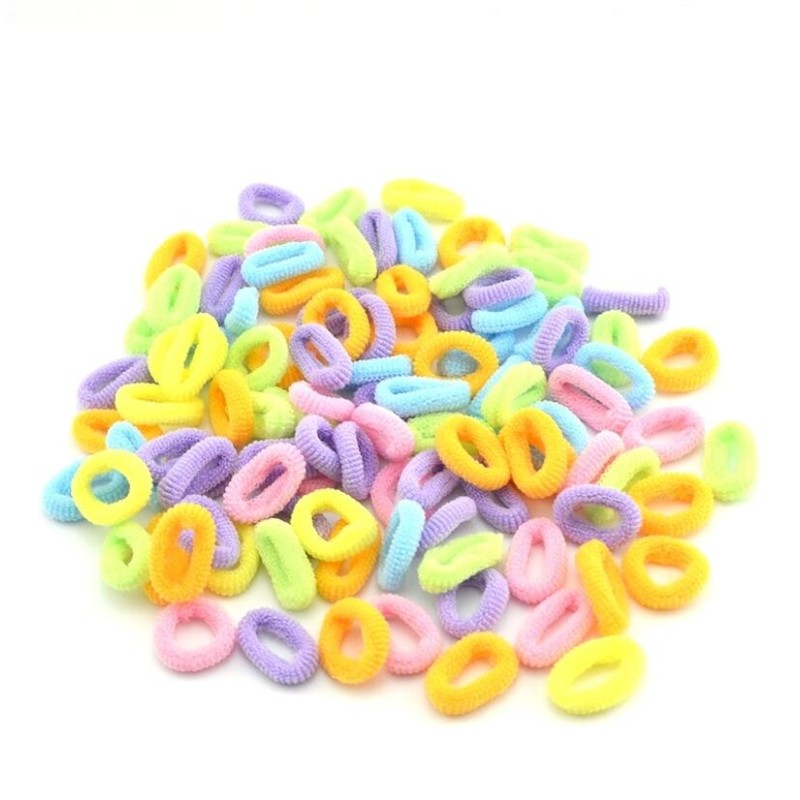 Colorful hair elastics - 100 pieces