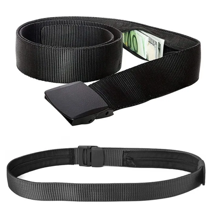 Anti theft belt - with hidden zipper - unisex - 120cmBelts
