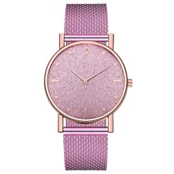 Luxurious women's Quartz watch - stainless steel strap - dial with rhinestones