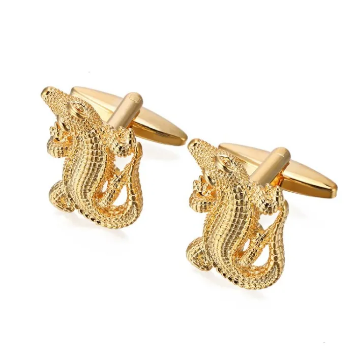 Copper cufflinks with alligator - crocodileCufflinks