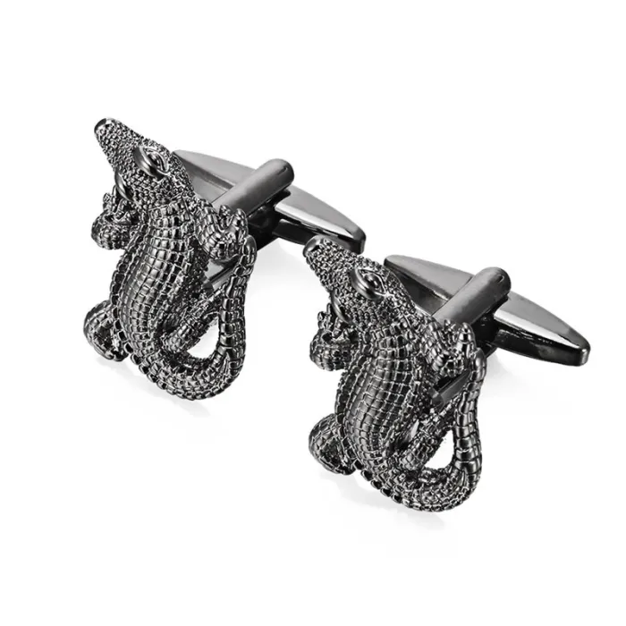 Copper cufflinks with alligator - crocodileCufflinks