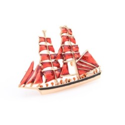 Elegant brooch - with red sailboatBrooches