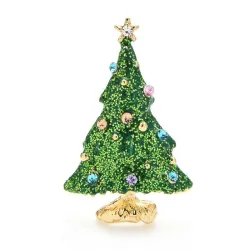 Snowing Christmas Tree - with rhinestones - elegant broochBrooches
