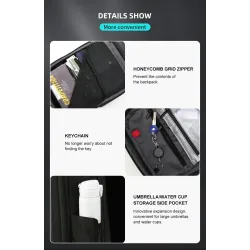Fashionable backpack - waterproof - anti-theft - USB charging port - for 17.3 Inch laptopBackpacks