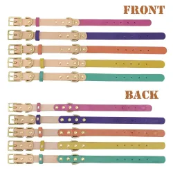 Leather collar - for dogs / cats - personalized pet name - phone number - ID tagCollar & Leads
