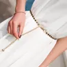 Fashionable metal belt - long thin chain - with colorful beads - adjustableBelts