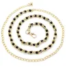 Fashionable metal belt - long thin chain - with colorful beads - adjustableBelts