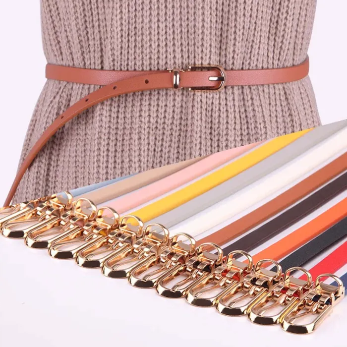Elegant thin leather belt - adjustableBelts