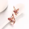 Elegant rose gold stud earrings - four color zircon - butterflies shapedEarrings