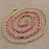 Fashionable metal belt - long thin chain - with colorful beads - adjustableBelts
