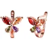 Elegant rose gold stud earrings - four color zircon - butterflies shapedEarrings